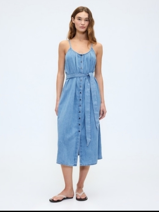 GAP Dresses & Skirts - NWT Gap Belted Denim Midi Dress Medium Indigo